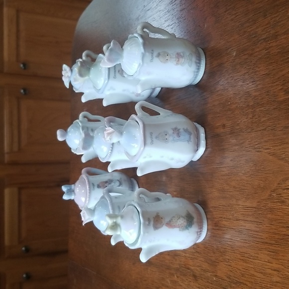 Enesco Precious Moments Porcelain Teapot Spice Jars 1995 - Picture 1 of 11